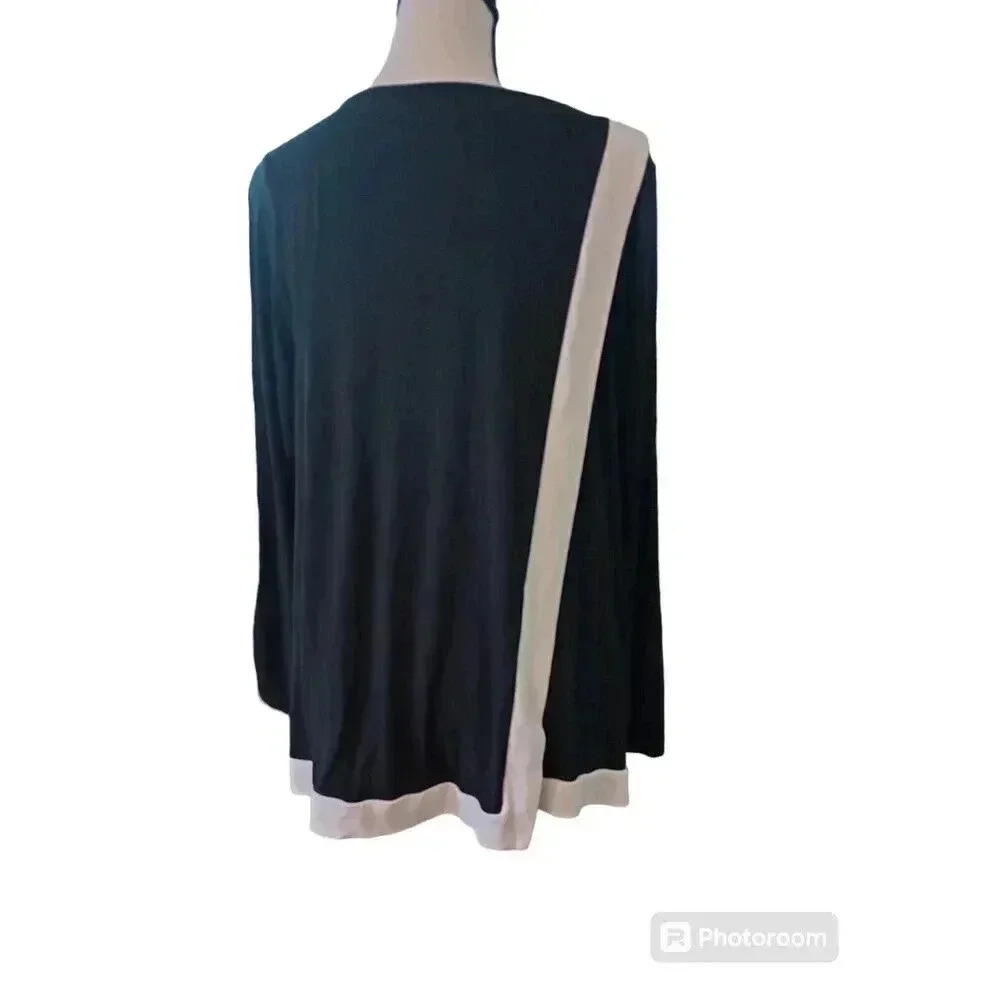 J.Jill Wearever Collection Top Stretchy Draped Back Long Sleeve Size Large - Picture 2 of 5